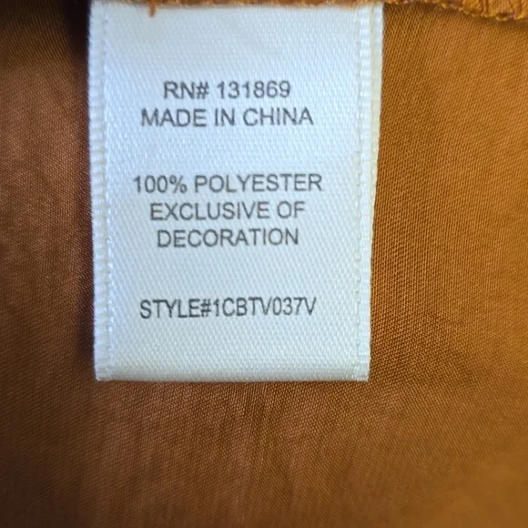 Charmed Hearts Peasant Blouse in Rust Orange, Size XL - Picture 4 of 4